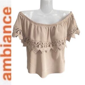 Off Shoulder Crochet Cropped Top Ambiance